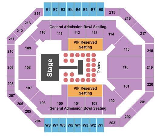 Chartway Arena at Ted Constant Convocation Center VIPReserved/GA Seating Chart