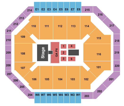 Chartway Arena at Ted Constant Convocation Center Justin Moore Seating Chart