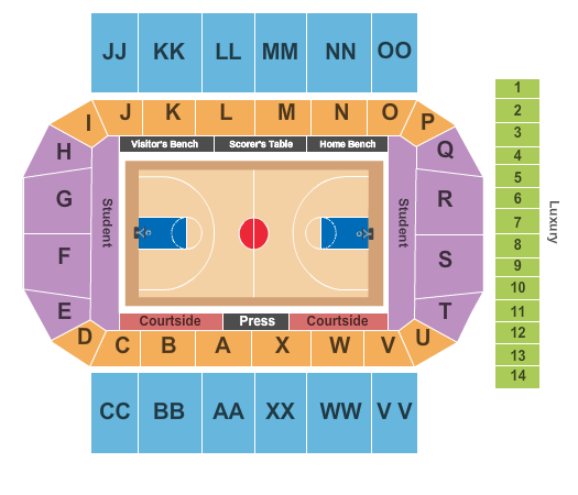 Conte Forum Basketball Seating Chart