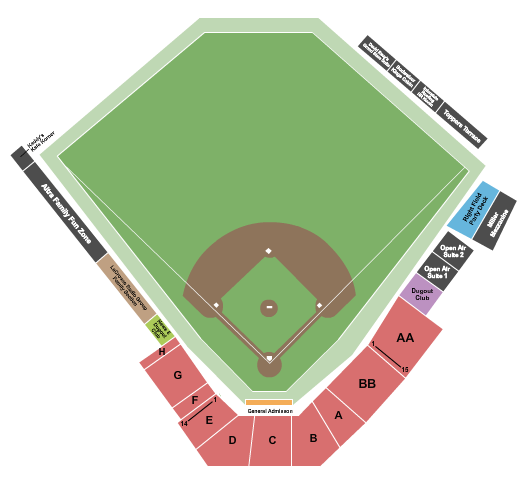 Copeland Park Baseball  2020 Seating Chart