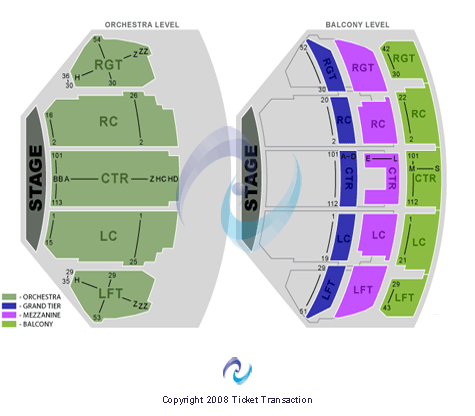 Copley Theatre End Stage Seating Chart