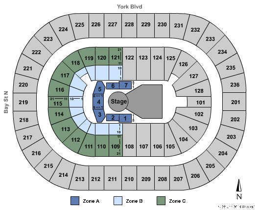 FirstOntario Centre Cirque - Zone Seating Chart