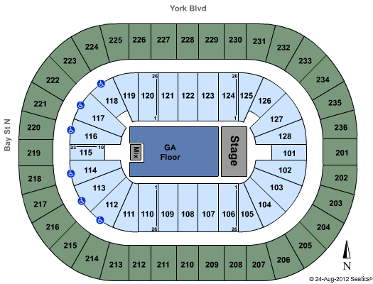 FirstOntario Centre End Stage GA Floor Seating Chart
