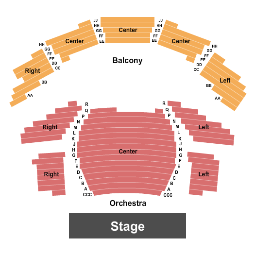 Corbett Theater at School for Creative and Performing Arts Endstage Seating Chart