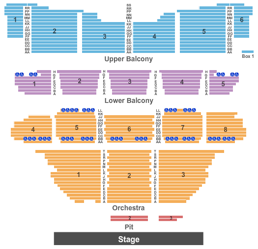 seating chart for Coronado Performing Arts Center - End Stage - eventticketscenter.com