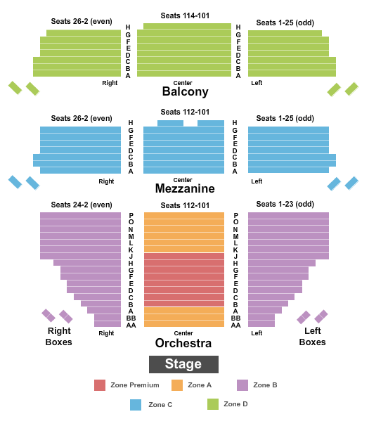James Earl Jones Theatre Seating Map