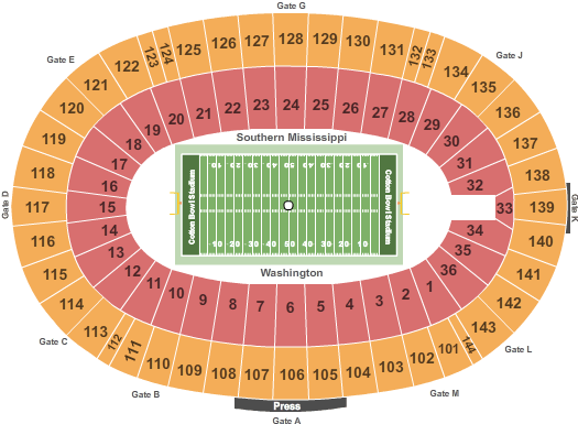 Cotton Bowl Stadium 2015 Zaxby's Heart of Dallas Bowl Seating Chart