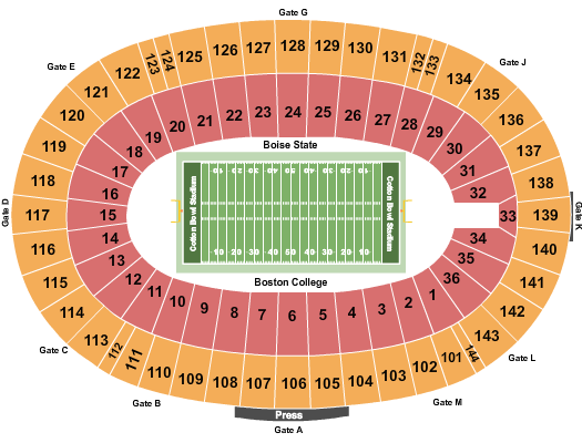 Cotton Bowl Stadium First Responder Bowl Seating Chart