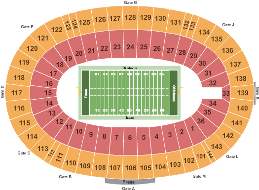 Cotton Bowl Stadium Red River Showdown Seating Chart