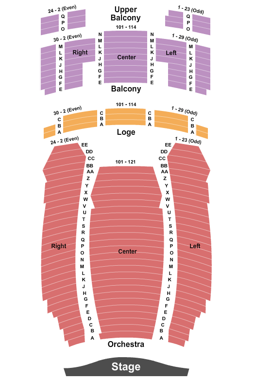 Hackensack Meridian Health Theatre at the Count Basie Center for the Arts Seating Map