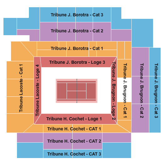 Court Philippe Chatrier at Stade Roland Garros Tennis Seating Chart