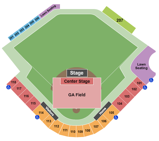 Four Winds Field at Coveleski Stadium Jake Owen Seating Chart