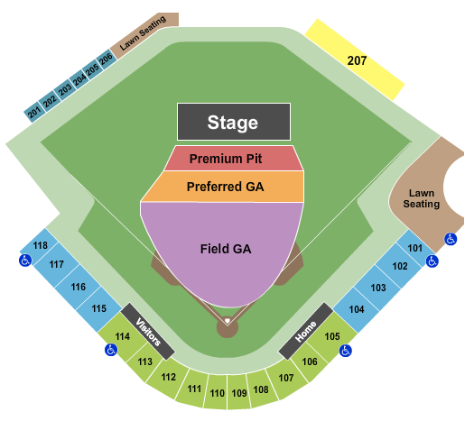 Four Winds Field at Coveleski Stadium The Big Browl Seating Chart