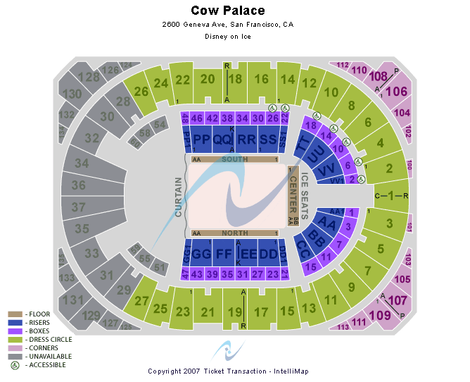 Cow Palace Disney on Ice Seating Chart