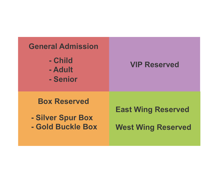 Cowtown Coliseum Rodeo - Static Seating Chart