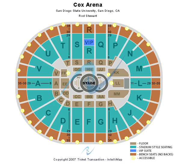 Viejas Arena At Aztec Bowl Rod Stewart Seating Chart