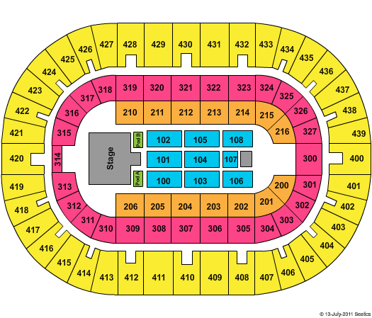 Cox Convention Center American Idol Seating Chart