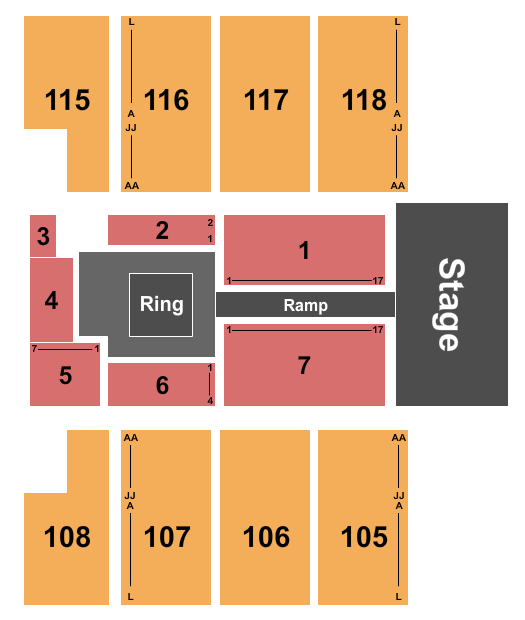 Cox Pavilion WWE Seating Chart