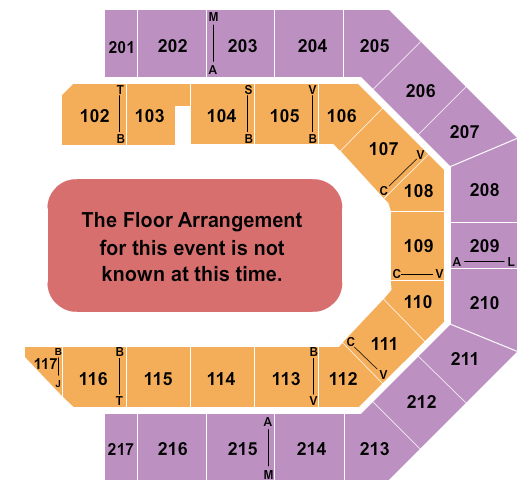 Credit Union 1 Arena Generic Floor Seating Chart