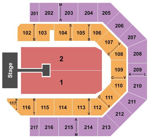 Credit Union 1 Arena Kirk Franklin Seating Chart