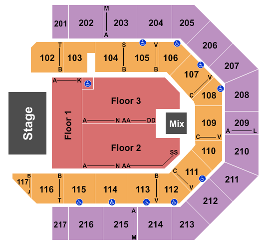 Credit Union 1 Arena No Limit Reunion Seating Chart