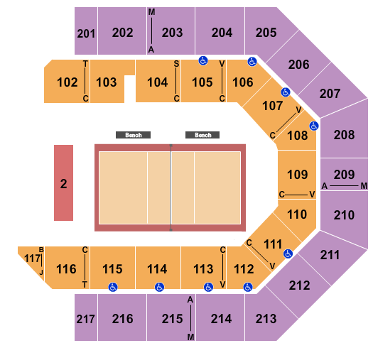 Credit Union 1 Arena Volleyball Seating Chart