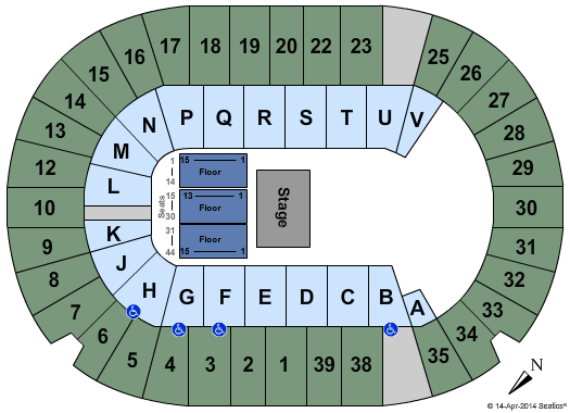 SaskTel Centre City and Colour Seating Chart