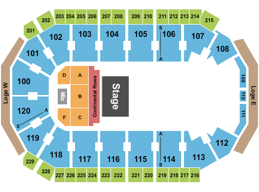 Credit Union of Texas Event Center Half House 2 Seating Chart
