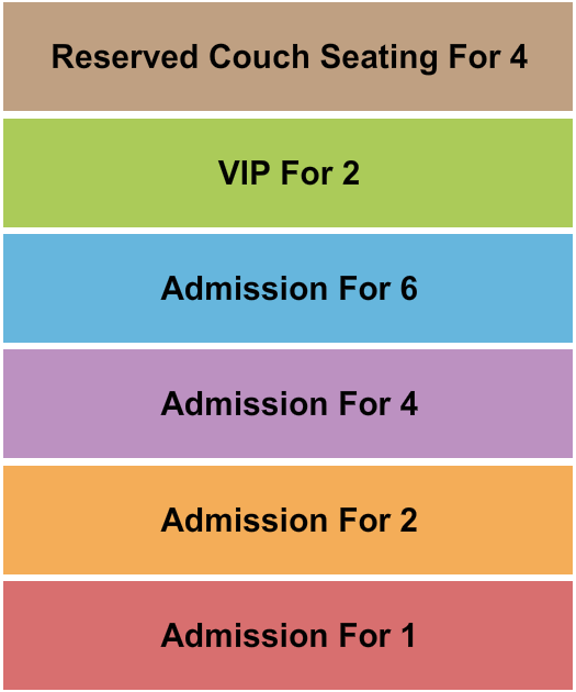 Cristy B Comedy Club GA/VIP/Couch Seating Chart