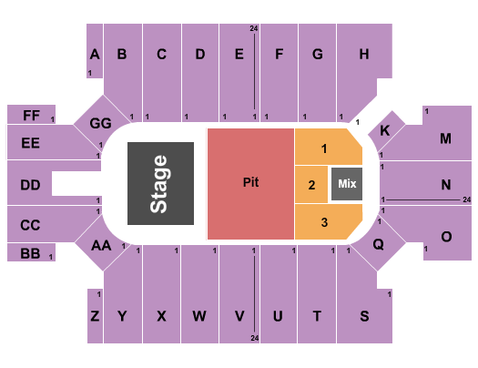 Seatmap for cross insurance arena