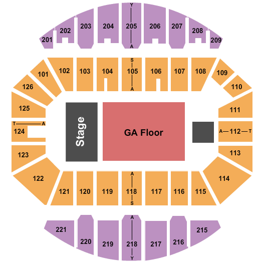 Crown Arena - The Crown Center End Stage GA Seating Chart