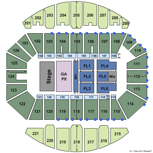 Crown Coliseum - The Crown Center Darius Rucker Seating Chart