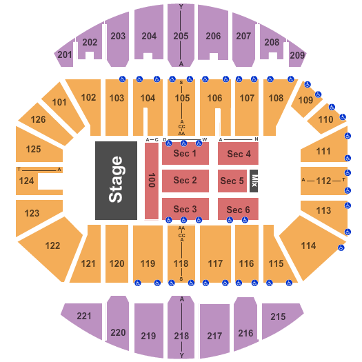 Crown Coliseum - The Crown Center End Stage Seating Chart