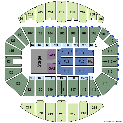 Crown Coliseum - The Crown Center Jason Aldean Seating Chart