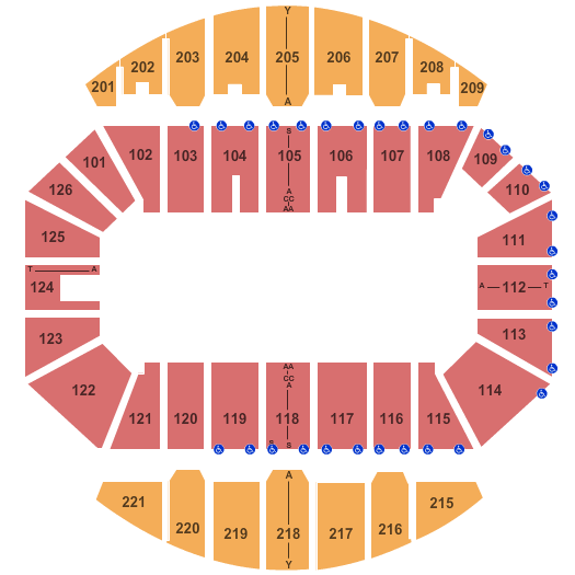 seating chart for Crown Coliseum - The Crown Center - Open Floor - eventticketscenter.com