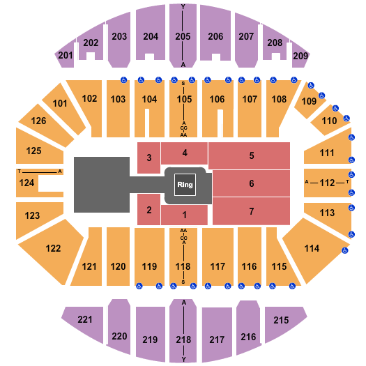 Crown Coliseum - The Crown Center WWE 4 Seating Chart