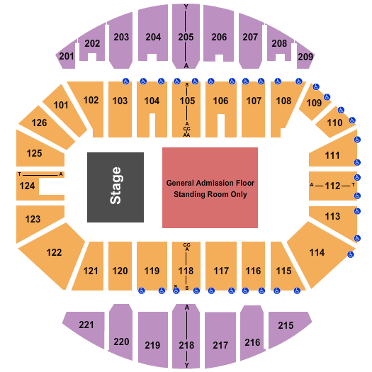 Crown Coliseum - The Crown Center GA Floor Seating Chart