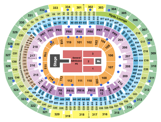 Crypto.com Arena Endstage GA Floor w/ Catwalk Seating Chart