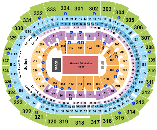 Crypto.com Arena Endstage GA Floor Seating Chart