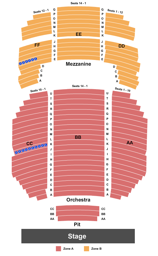 Cullen Theater At Wortham Theater Center Endstage Int Zone Seating Chart