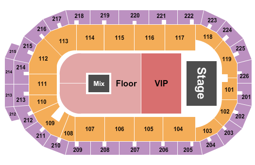 Cure Insurance Arena Endstage VIP/GA Floor Seating Chart