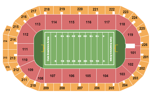 Cure Insurance Arena Football Seating Chart