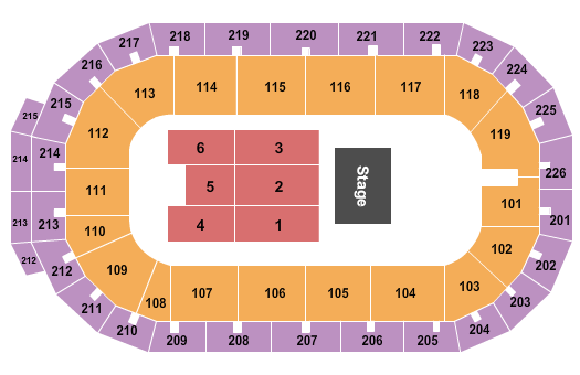 Cure Insurance Arena Half House End Stage Seating Chart