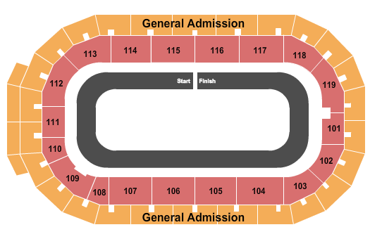 Cure Insurance Arena Racing with GA Seating Chart