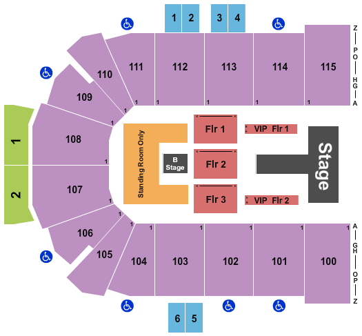 Curtis Culwell Center Endstage SRO/Floor Seating Chart