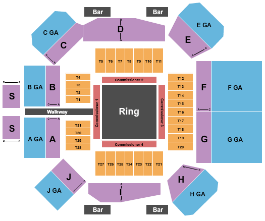 Cypress Bayou Casino WFC Seating Chart