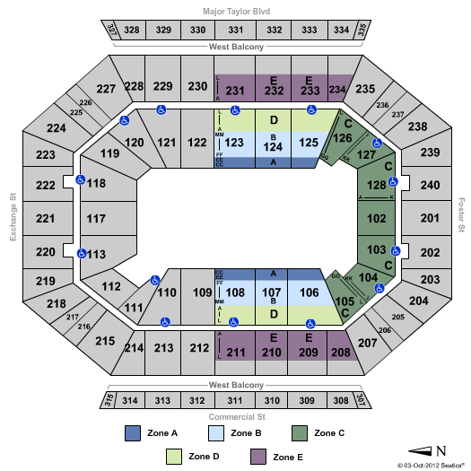 DCU Center Ringling Brothers Zone Seating Chart