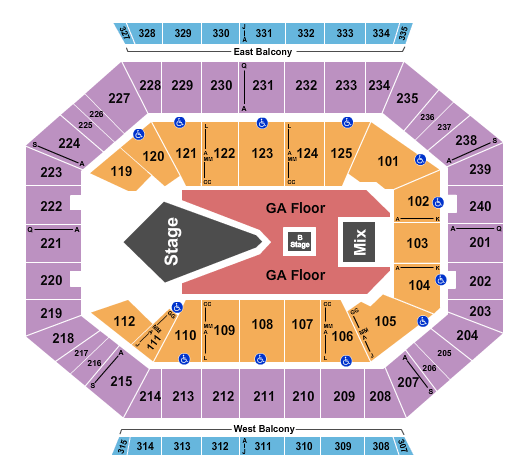 DCU Center Disturbed & 3 Days Grace Seating Chart