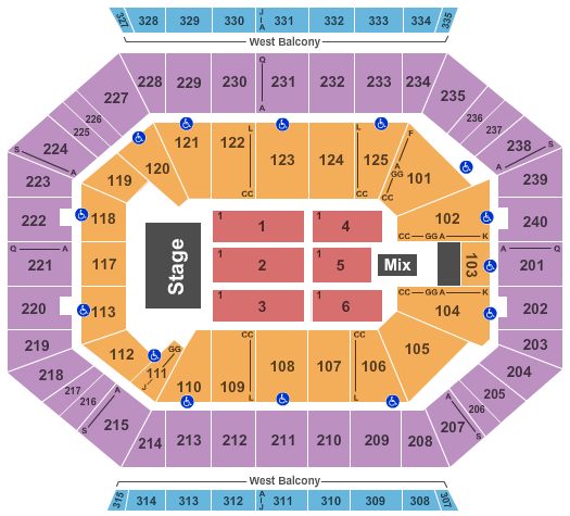 DCU Center End Stage Seating Chart