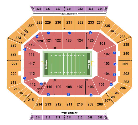 DCU Center Indoor Football Seating Chart